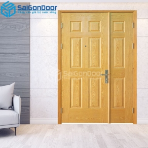Cửa Gỗ HDF Veneer 9A ASH 2 canh nho lon-HDFV-SGD