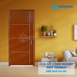 Cửa Gỗ MDF Veneer P1R4b Căm Xe-SGD