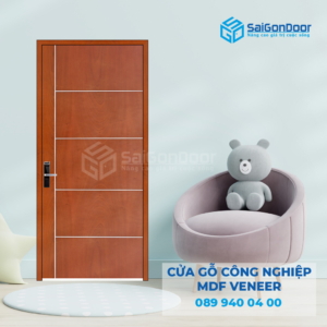 Cửa Gỗ MDF Veneer P1R5 Xoan Đào 4-SGD