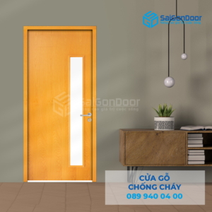 Cửa Gỗ Chống Cháy MDF Veneer P1G1 Sồi-SGD