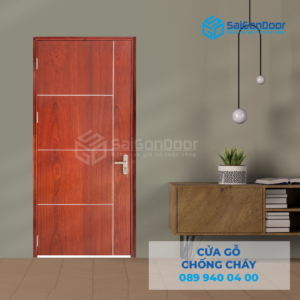 Cửa Gỗ Chống Cháy MDF Veneer P1R4 Căm Xe-SGD