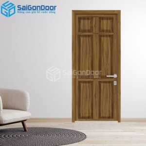 Cửa Gỗ Công Nghiệp SGD 6A Óc Chó 2-HDFV-SGD