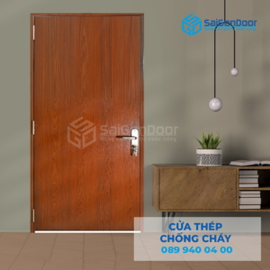 Cửa Thép Chống Cháy P1 van Gỗ 3-SGD
