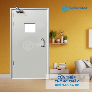 Cửa Thép Chống Cháy P1G1 tay co thuy luc-SGD