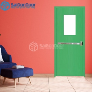 Cửa Thép Chống Cháy P1G1 xanh thoan thoat hiem-a-SGD